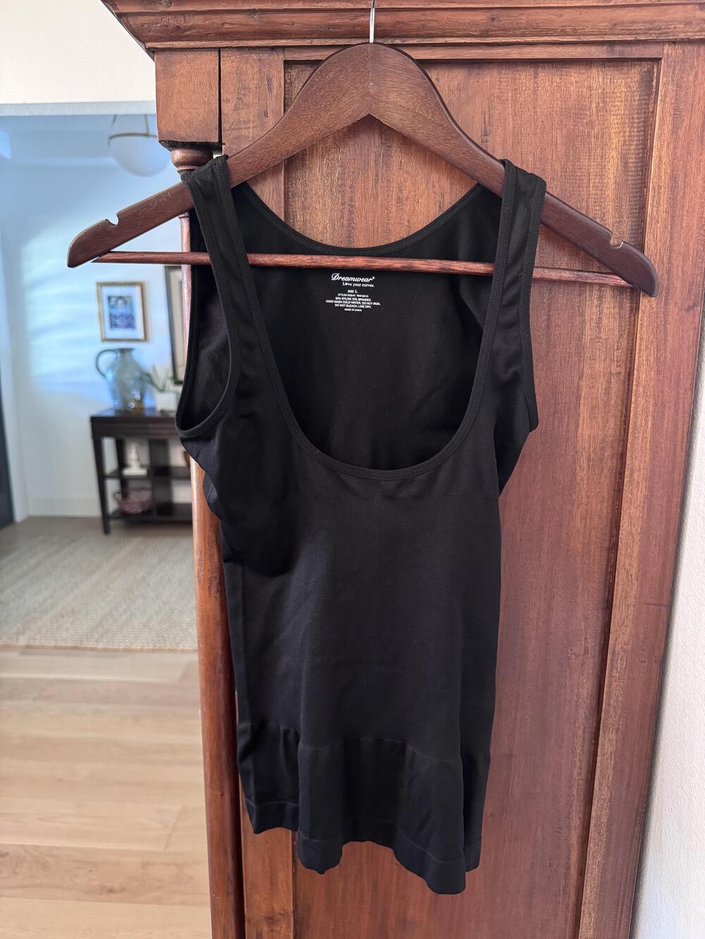 Dreamwear Shaping Tank Top Womens Large Black Seamless Slimming Shapewear